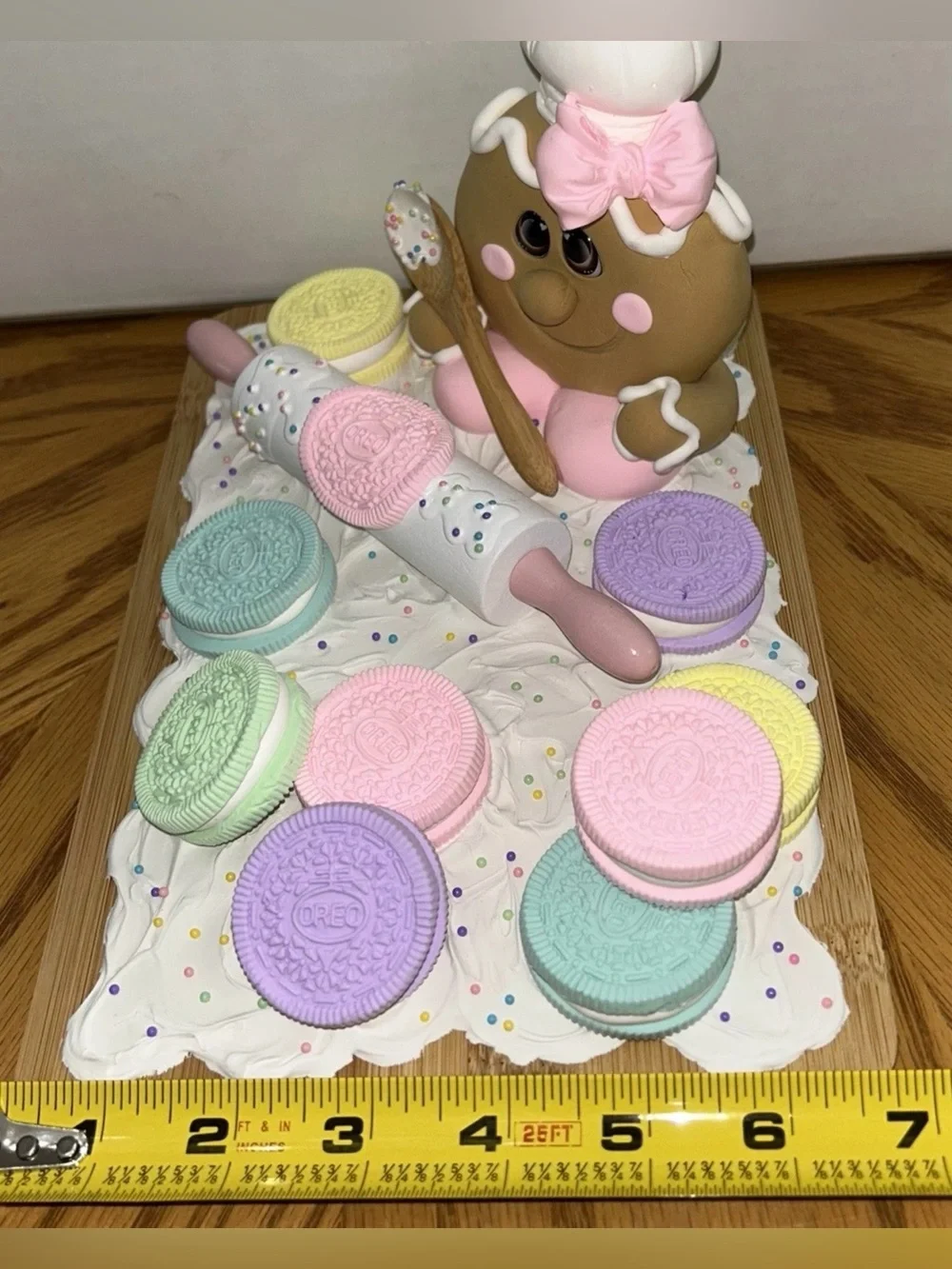 Pastel Fake Gingerbread Cookie Baker Dessert Board Display Handmade